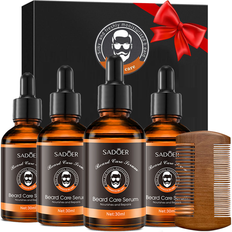 Men'S Grooming And Skin Care - メンズひげ油セット（グルーミング＆ケア用）- 肌に潤いを与え、輝きのある健康的なひげに仕上げます。誕生日、クリスマス、父の日のギフトに最適です。