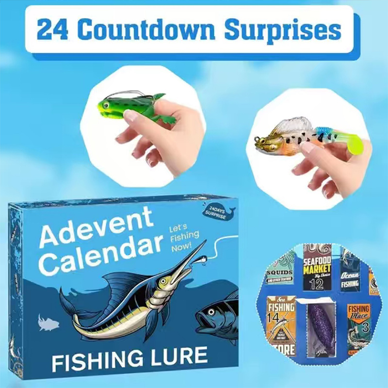 Mens Grooming Advent Calendar - 釣りルアーアドベントカレンダー 2025 アドベントカレンダー 釣りギフト 24日間 クリスマスカウントダウン