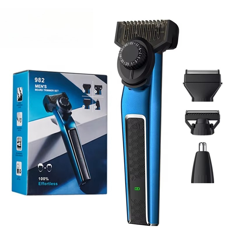 Grooming Men'S Eyebrows - 982メンズひげトリマーセットヘアシェーバーボディグルーマースキンウェル4 in 1グルーミングキット充電式男性用スーツ