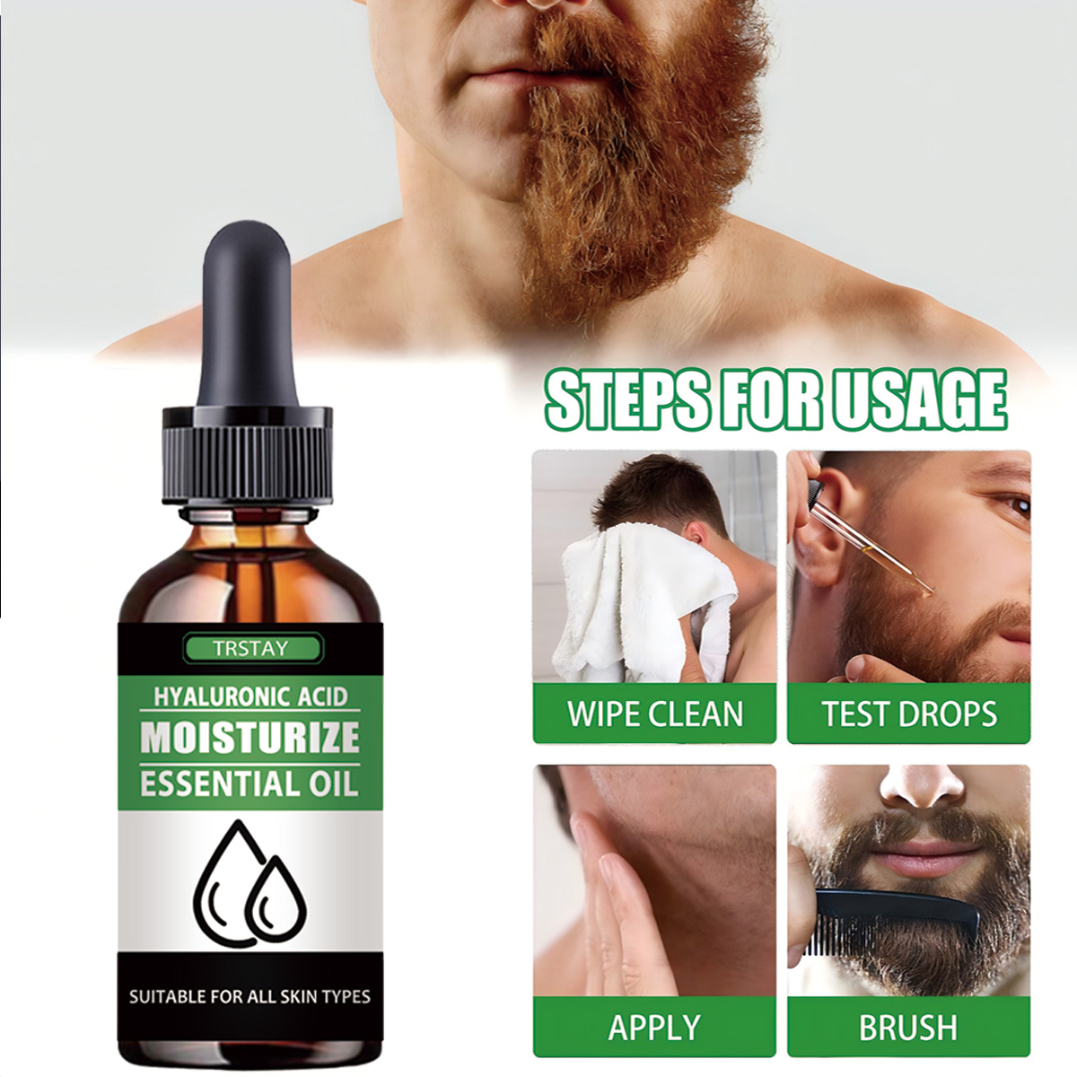 100% 天然加速顔の毛の成長ひげエッセンシャルオイル髪とひ - Men'S Grooming And Skin Care のレビューと価格